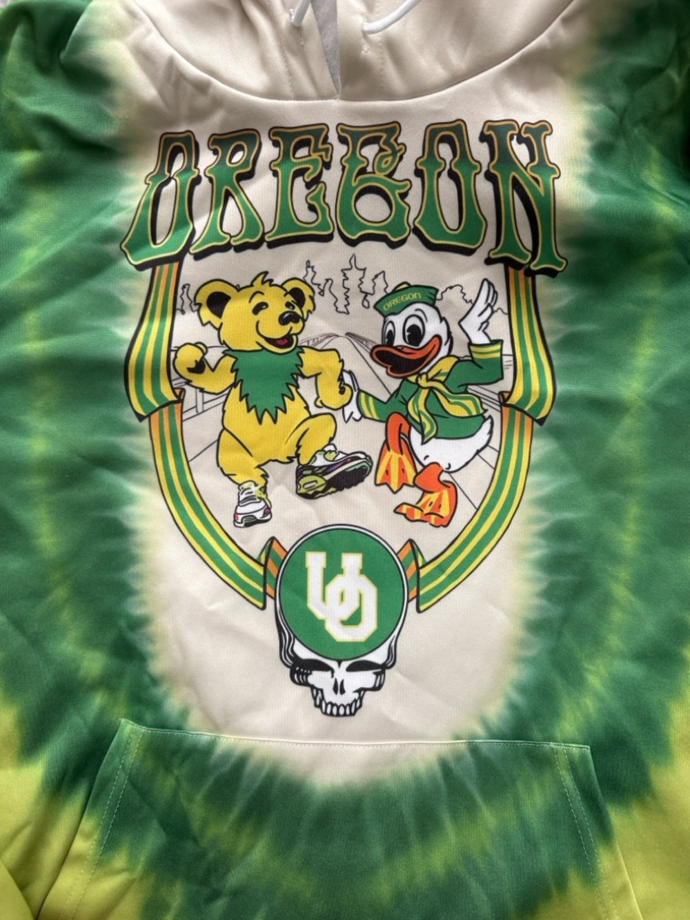Grateful Ducks University of Oregon Tie-Dye Hoodie